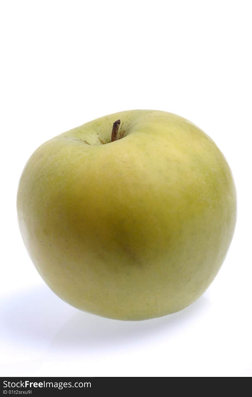 Isolated single apple on white