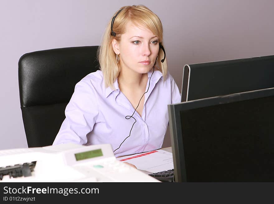 Business woman working in office. Business woman working in office