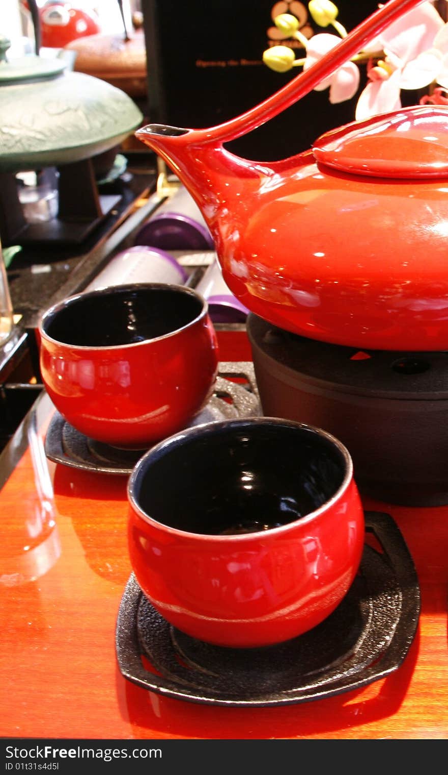 Red ORIENTAL TEA CEREMONY SET