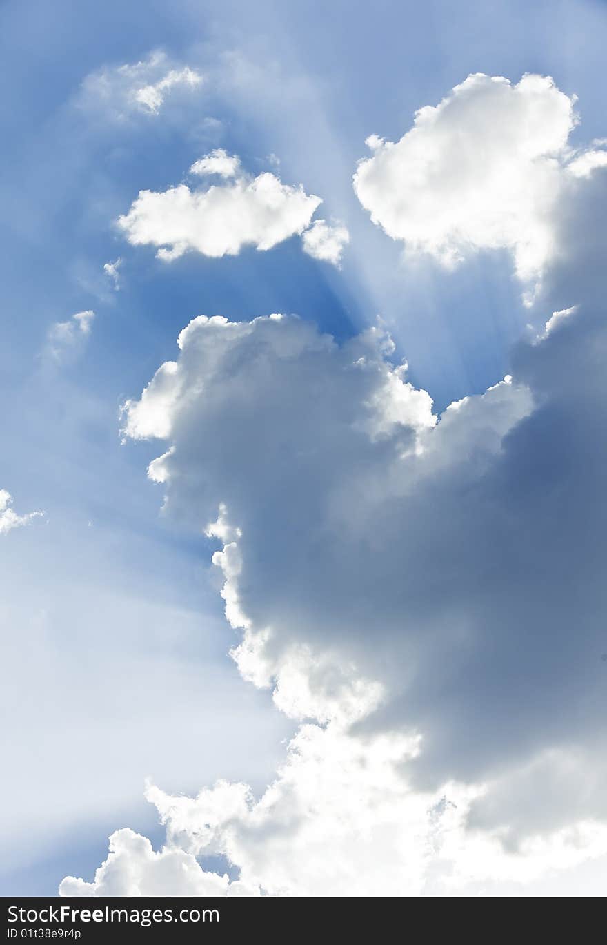 Sunbeams Behind Clouds