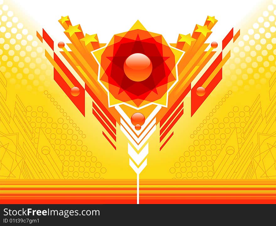 Vector abstract yellow-red design.