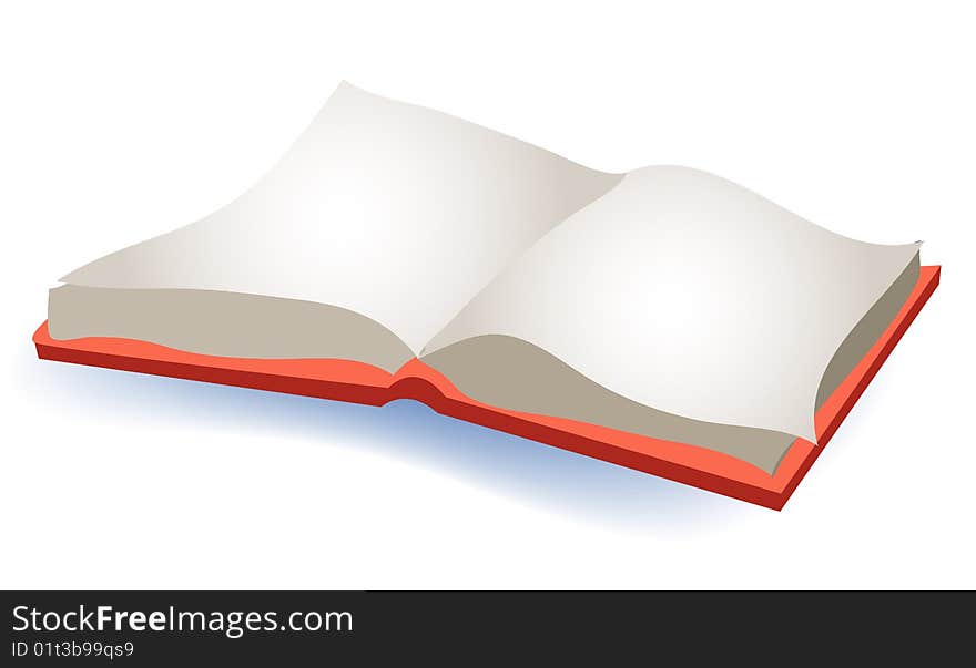 Open book with red cover isolate on a white background