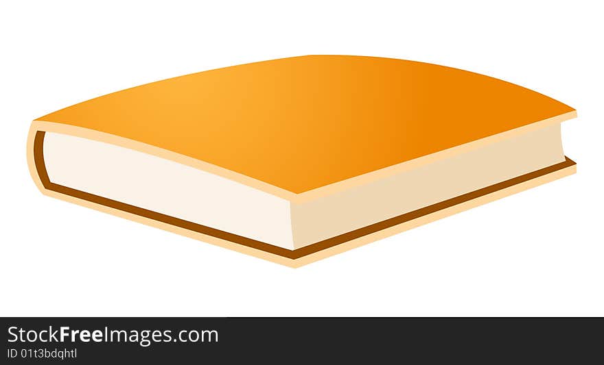 Big book with orange  cover isolated on a white background