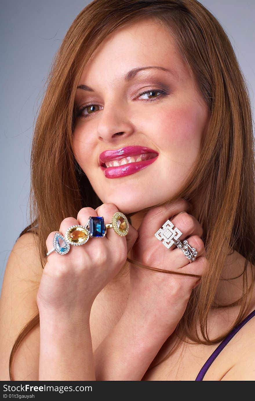 Beautiful Young Woman With Luxury Jewelry