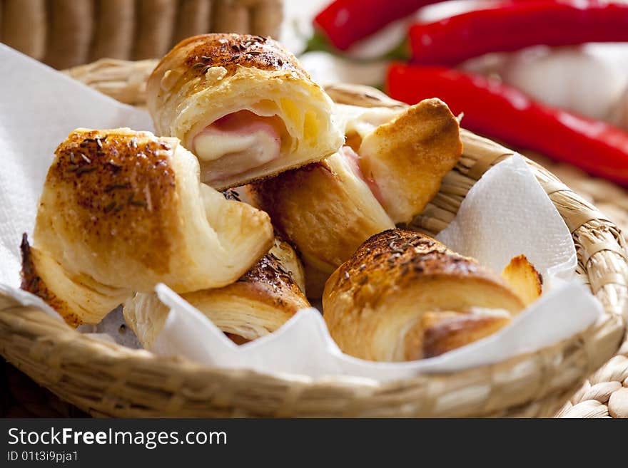 Home made croissants still life