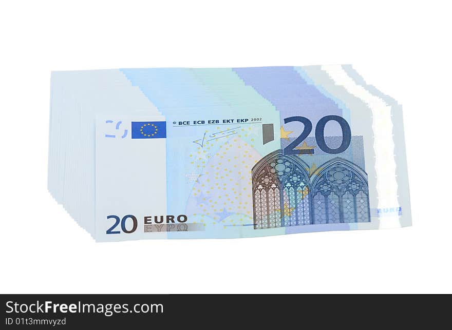 20 Euro banknotes, isolated