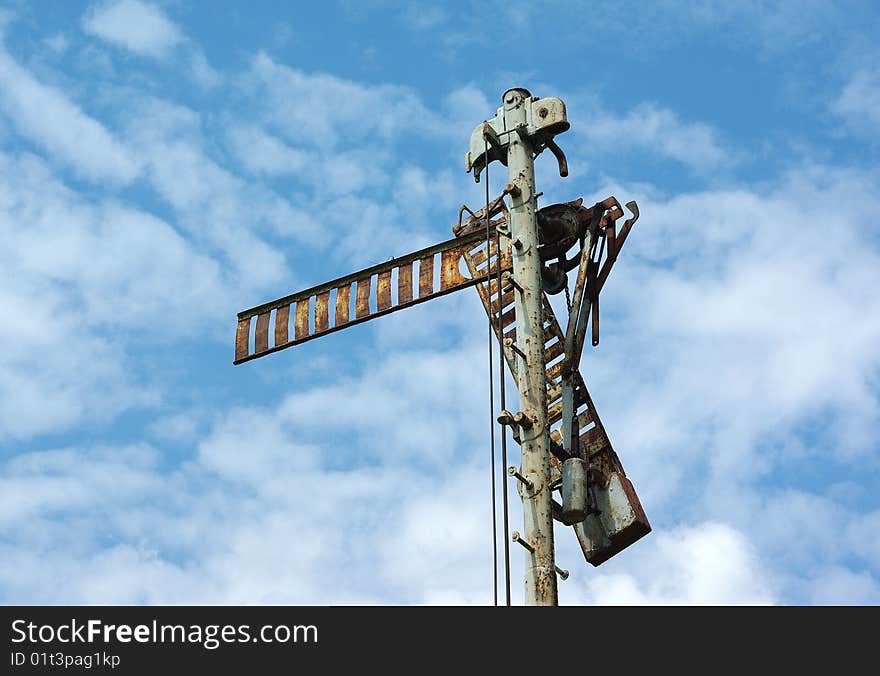 Vintage Rusty Railway Sign with Cloud Skape. Vintage Rusty Railway Sign with Cloud Skape