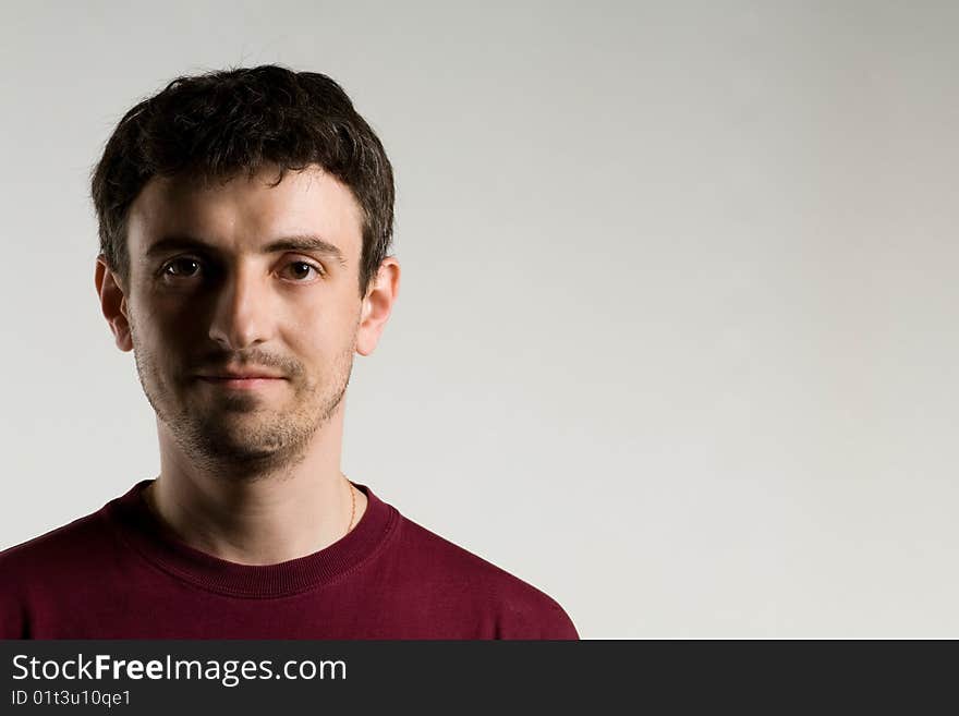 Portrait of a man on a gray background. Portrait of a man on a gray background