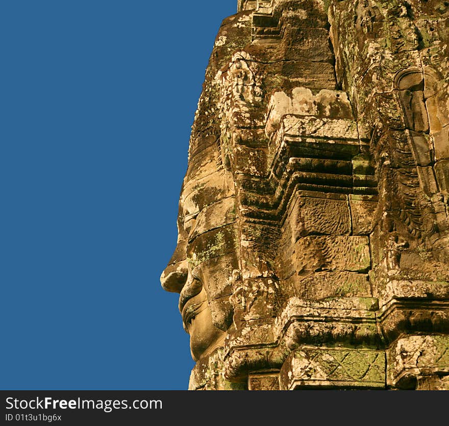 Angkor, 12 century, gigantic head. Angkor, 12 century, gigantic head