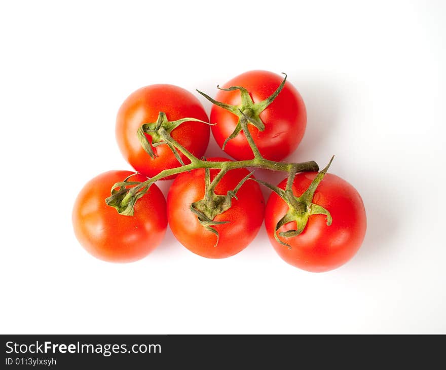 Cherry tomatoes on white background. Cherry tomatoes on white background.