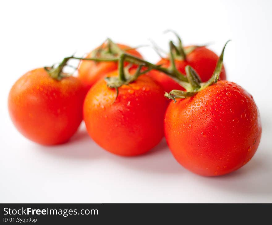 Cherry tomatoes with water drops