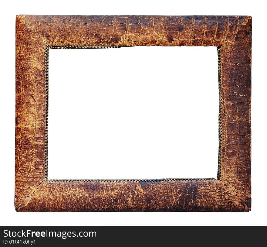 Old photo frame isolated on white background with clipping path