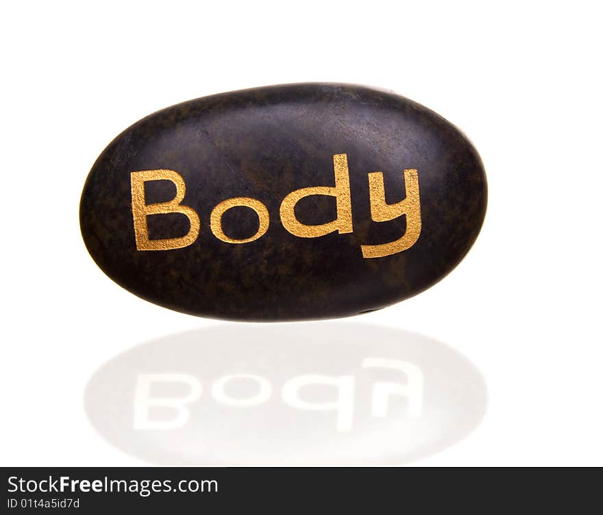 Stone with golden inscription - body