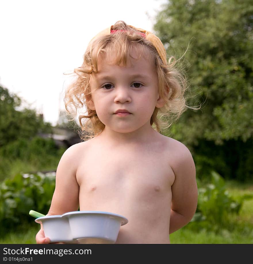 Little girl eating