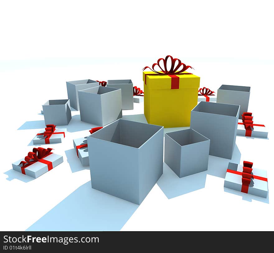 Gift Boxes - 3d Isolated