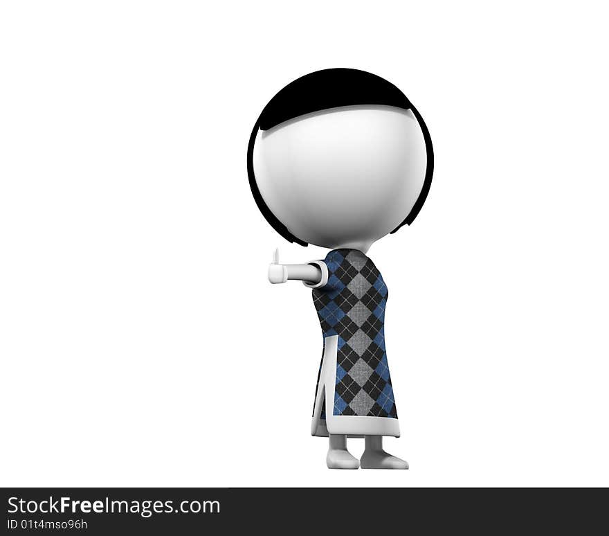 A 3d woman on a white background. A 3d woman on a white background