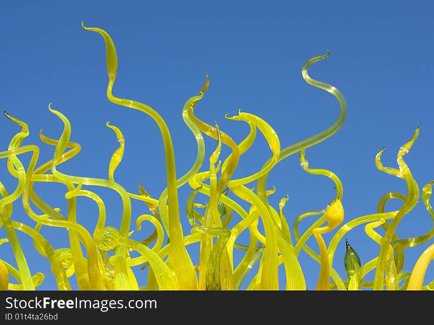 Image taken of a abstract glass sculpture in a botanical garden at St Louis. Image taken of a abstract glass sculpture in a botanical garden at St Louis