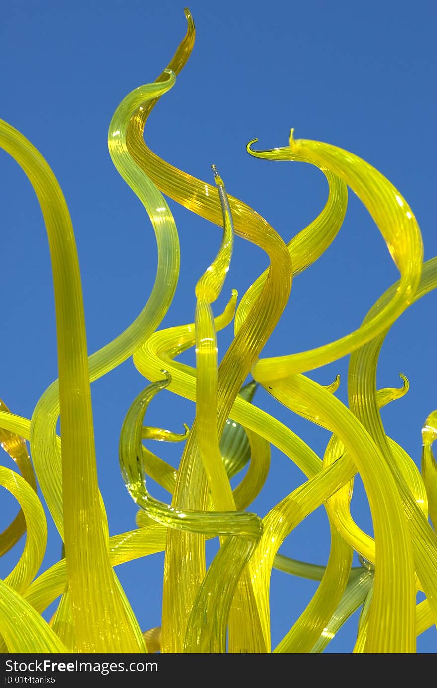 Image taken of a abstract glass sculpture in a botanical garden at St Louis. Image taken of a abstract glass sculpture in a botanical garden at St Louis