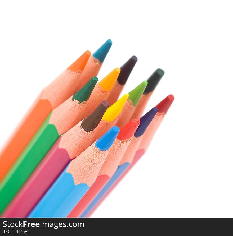 Color pencils isolated on white