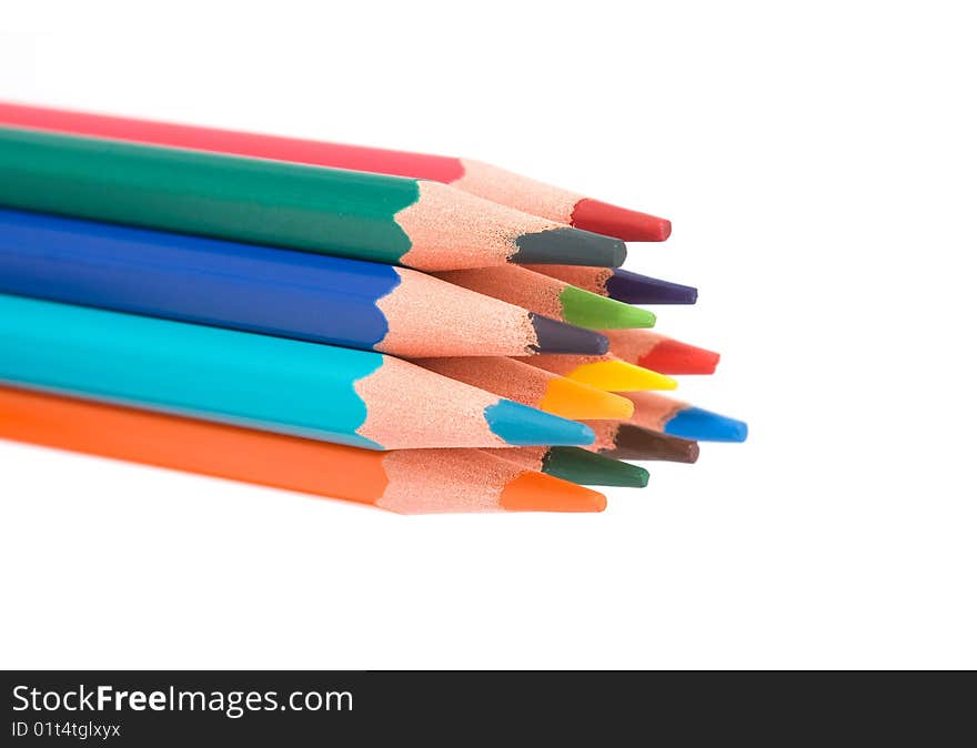 Color pencils isolated on white