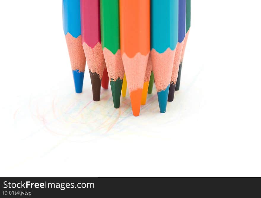 Color pencils isolated on white