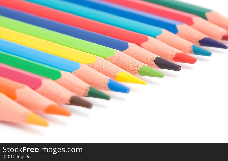 Color pencils isolated on white