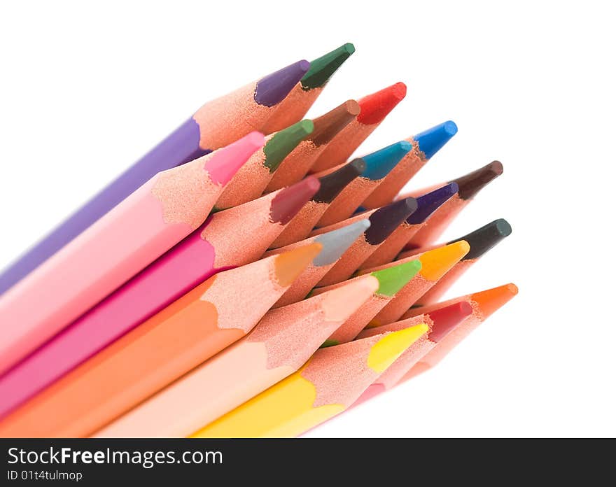 Color pencils isolated on white