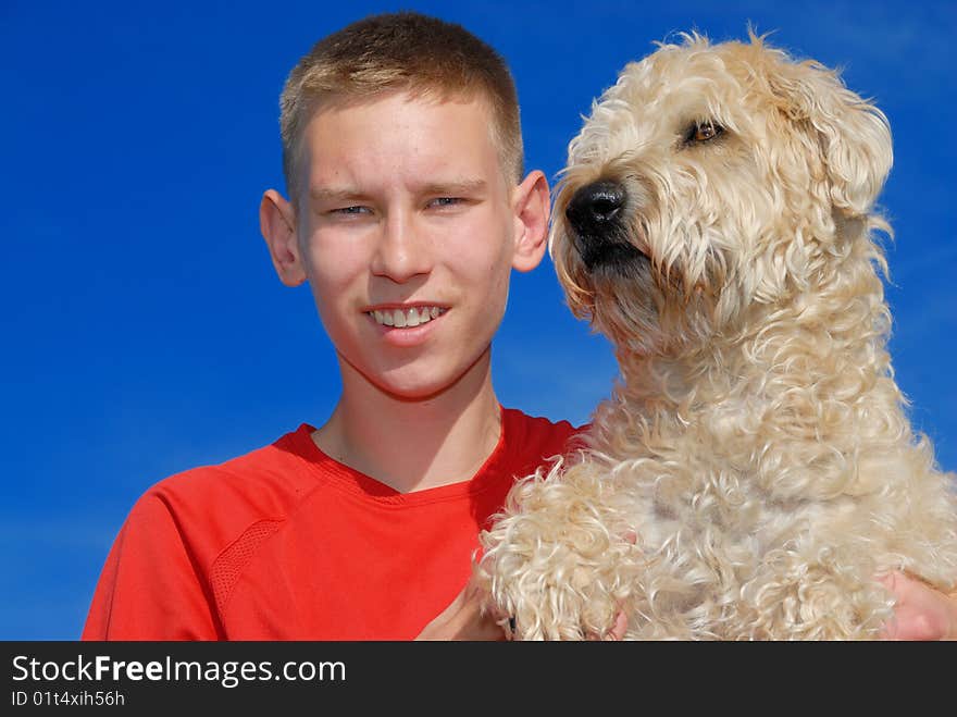 Teen and pet