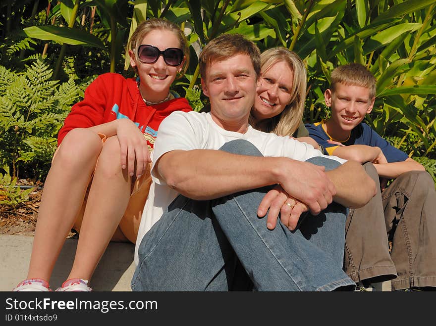 Parents with their children on a trip. Parents with their children on a trip.