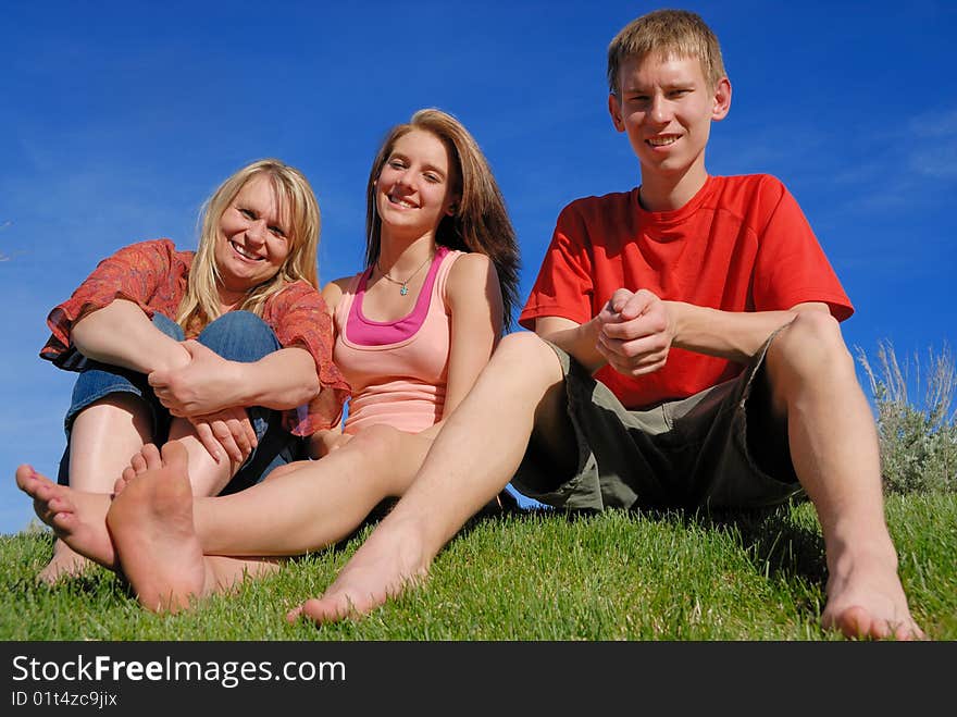 Trio On Grass