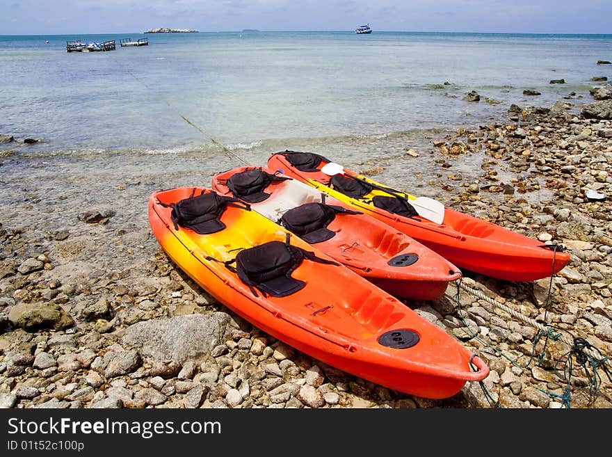 Boats On Beach Of Thailand