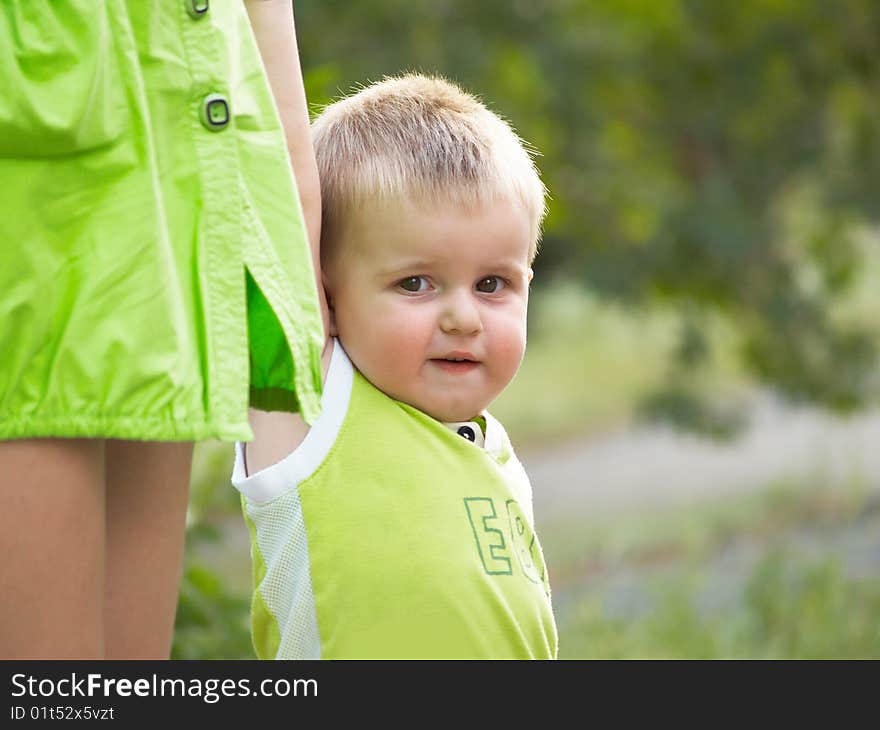 The boy on walk in the summer. The boy on walk in the summer