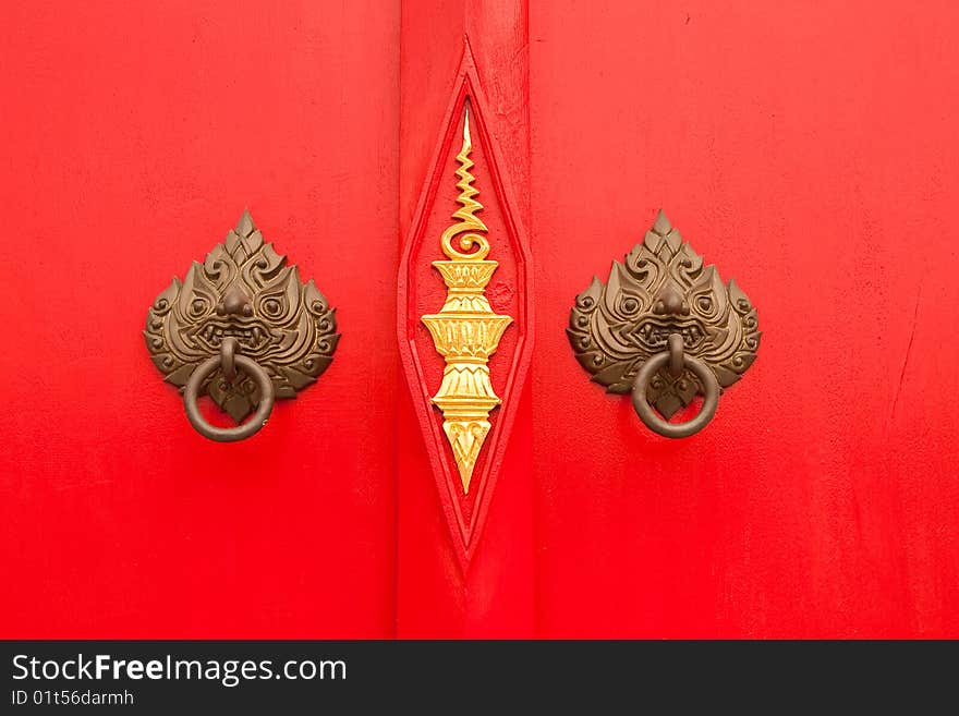 Grips of door in Thai style. Grips of door in Thai style