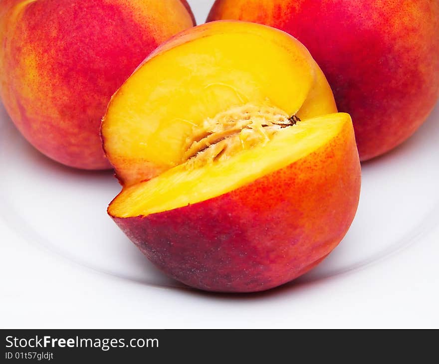 Three juicy peaches