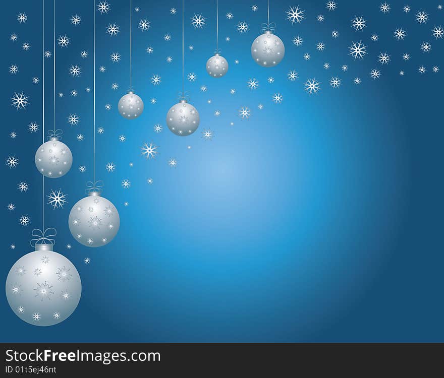 New year background with xmas balls