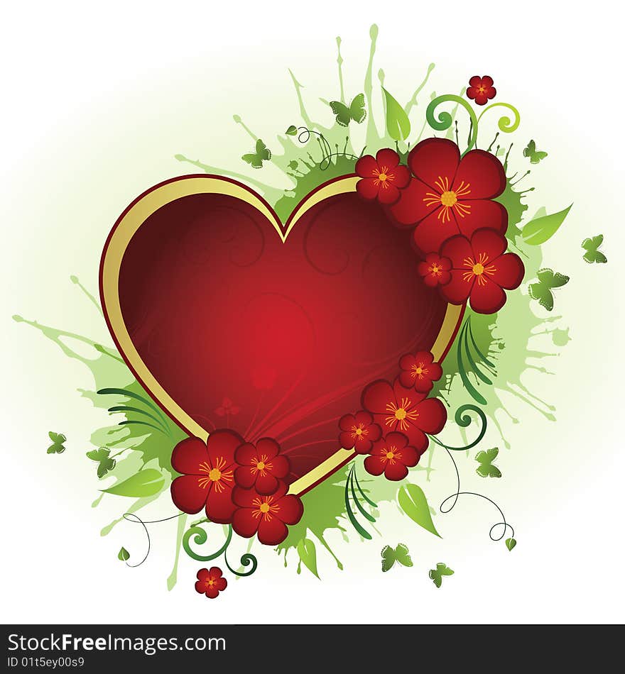 Beautiful heart frame with flowers. Beautiful heart frame with flowers