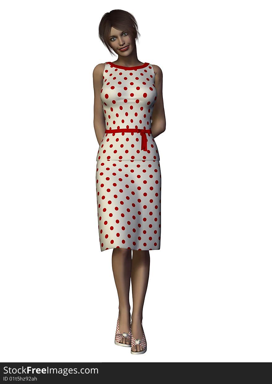 3D Render Modern Woman