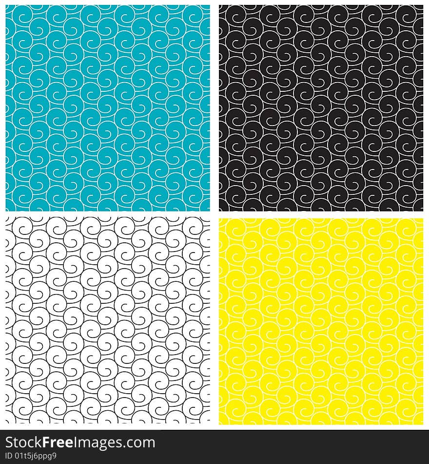 Seamless vector background with curls