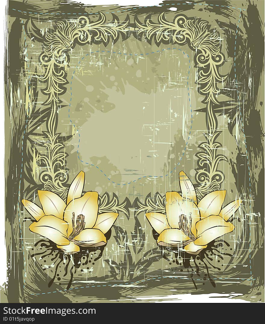 Vintage floral frame