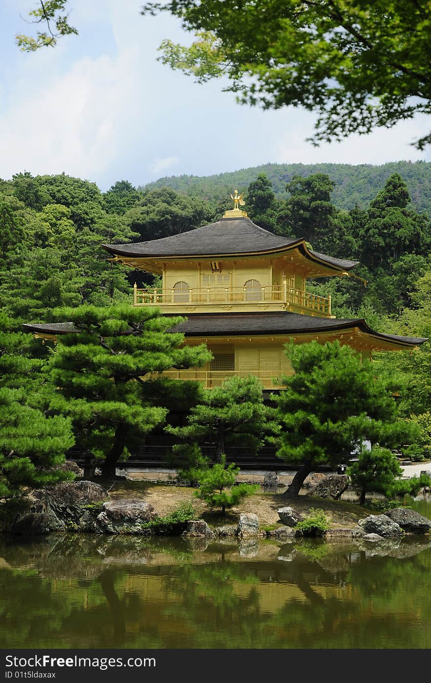 The golden temple in Kyoto, Japan. The golden temple in Kyoto, Japan.