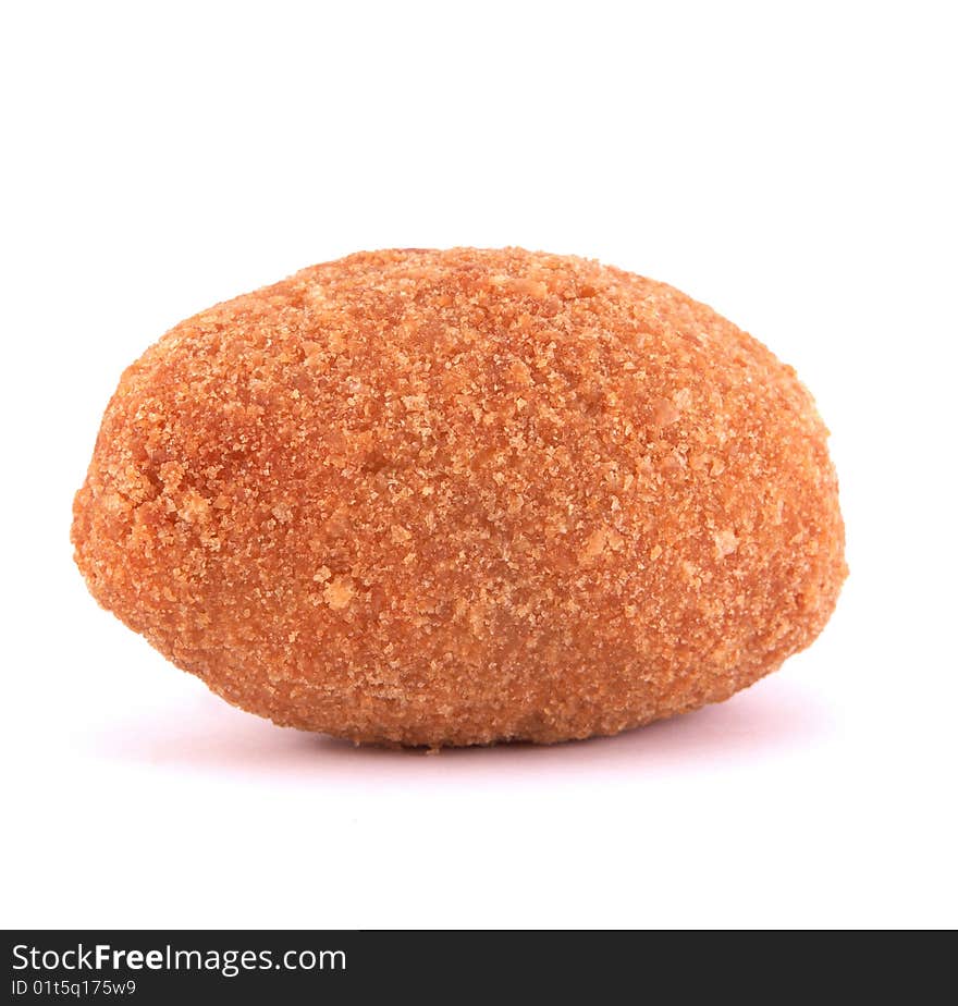 Big cutlet over white background