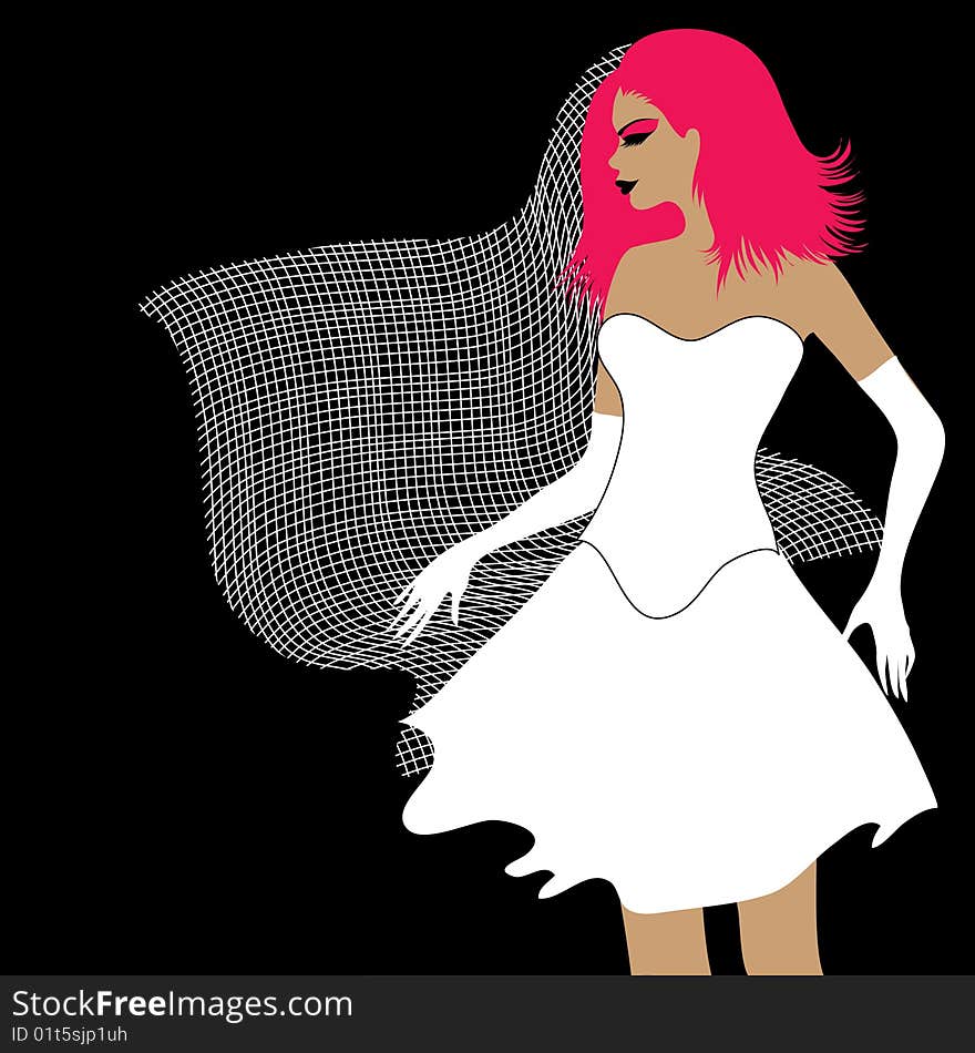 Vector illustration of EMO bride (from my big Girl collection)
