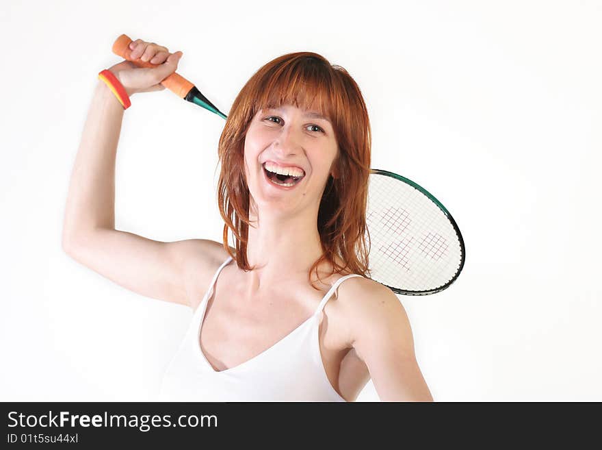 Pretty girl playing tennis