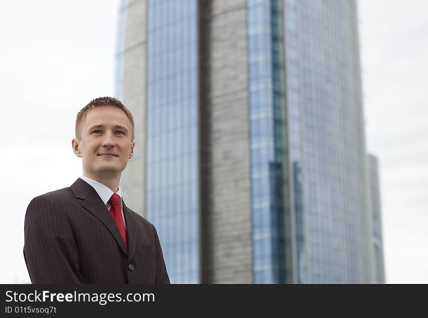 Portrait of a young businessman outdoor the office