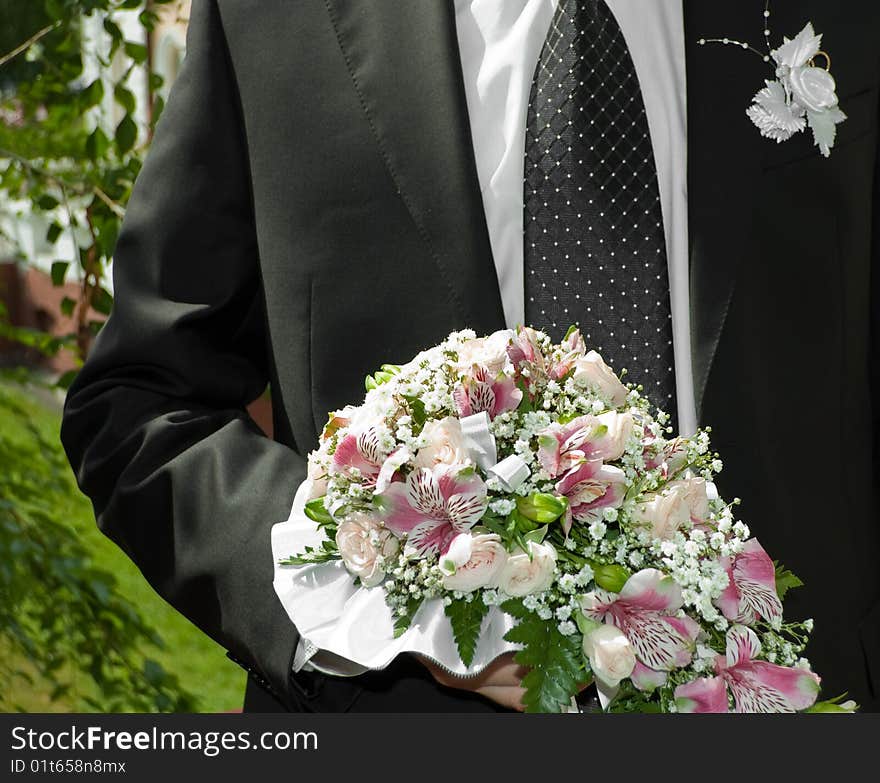 Man with bouquet