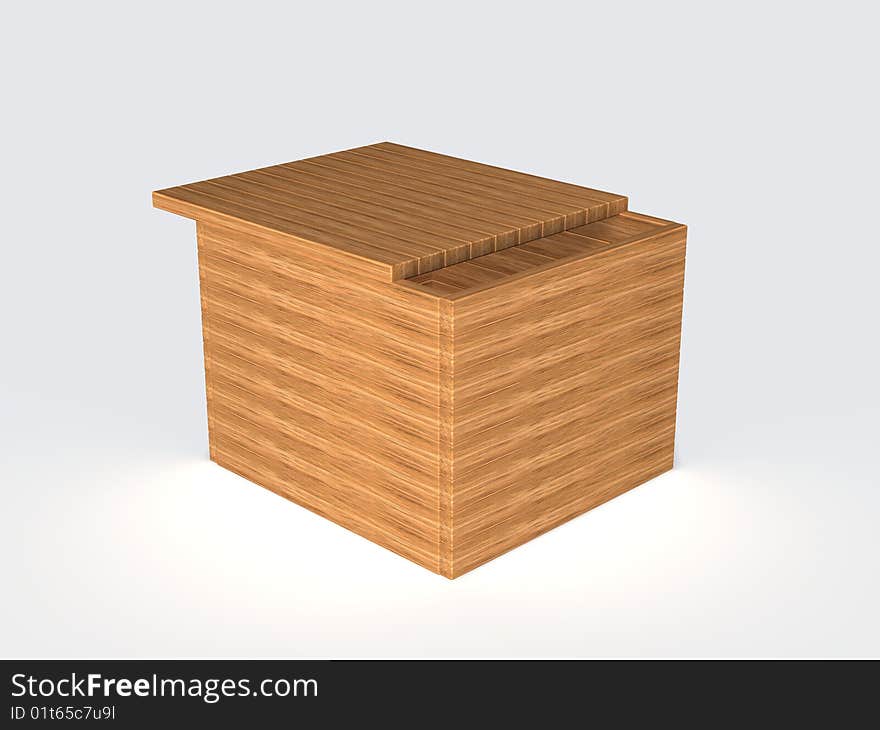 3d image of a open box warehouse