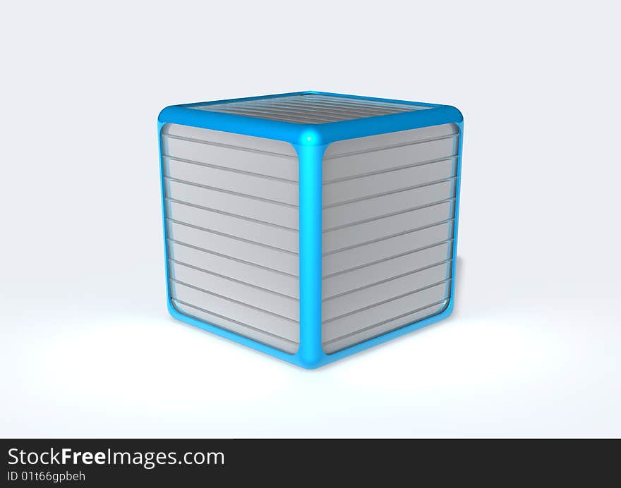 3d image with a metal box