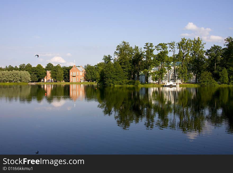 A view on the central lake in Tsarskoe selo. St. Peterburg region. A view on the central lake in Tsarskoe selo. St. Peterburg region.