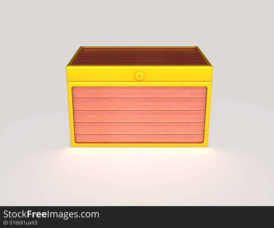 3d image of a wood box