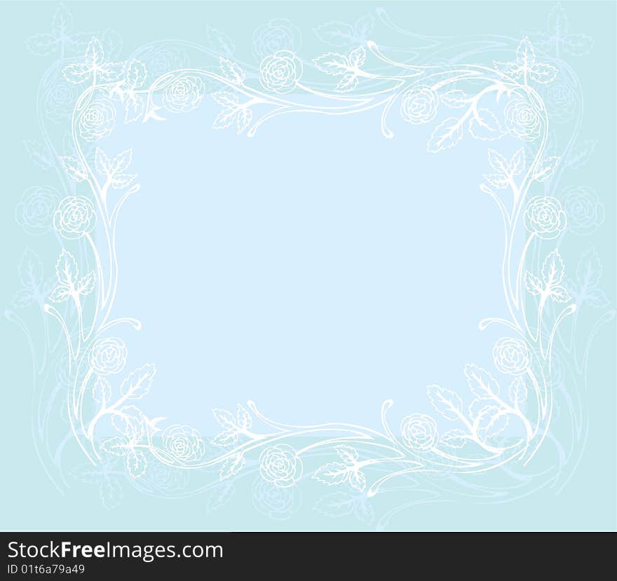 Floral blue banner, vector illustration. Floral blue banner, vector illustration